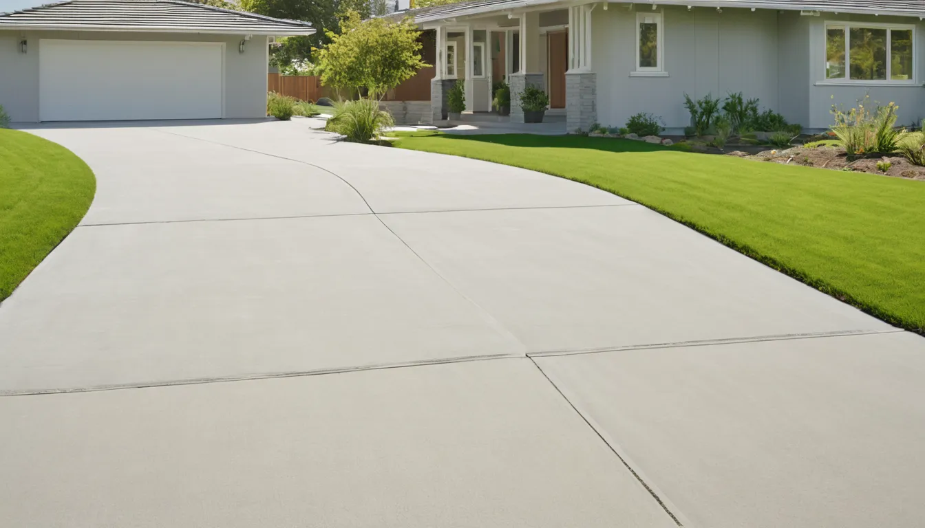 A freshly poured concrete driveway beside a Elyria home