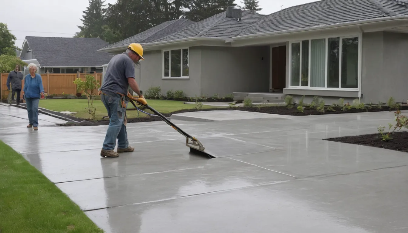 Concrete flatwork project on a residential street in Elyria